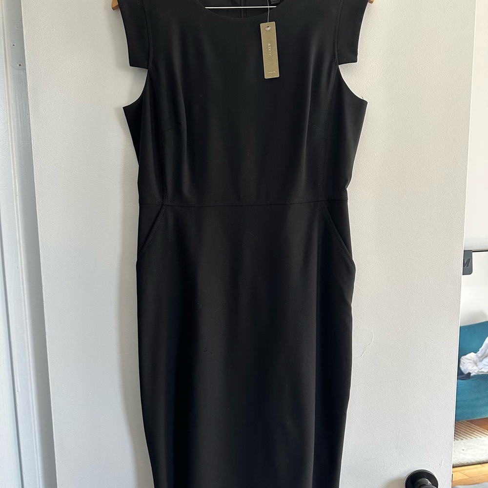 J. Crew Classic Black Midi Dress